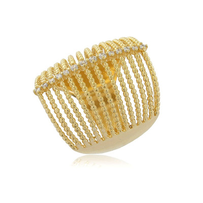 Anillo en oro 18k con circonitas, diseño exclusivo, joyas únicas. 2