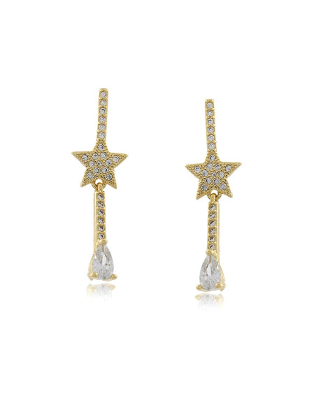 Pendientes Estrella y Circonita | Joyas Únicas en Oro 18 Quilates. Pendientes Estrella y Circonita | Joyas Únicas en Oro 18 Quilates.
