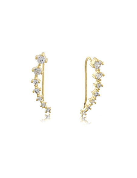 Seven Zirconias Ear Climbers, 18k gold plated, 1 year warranty.