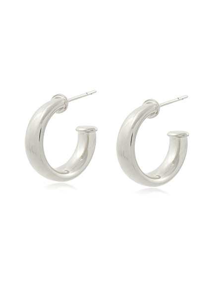 Pendientes de aro, oro 18k, rodio, acabado brillo, versátil, básico. Pendientes de aro, oro 18k, rodio, acabado brillo, versátil, básico.