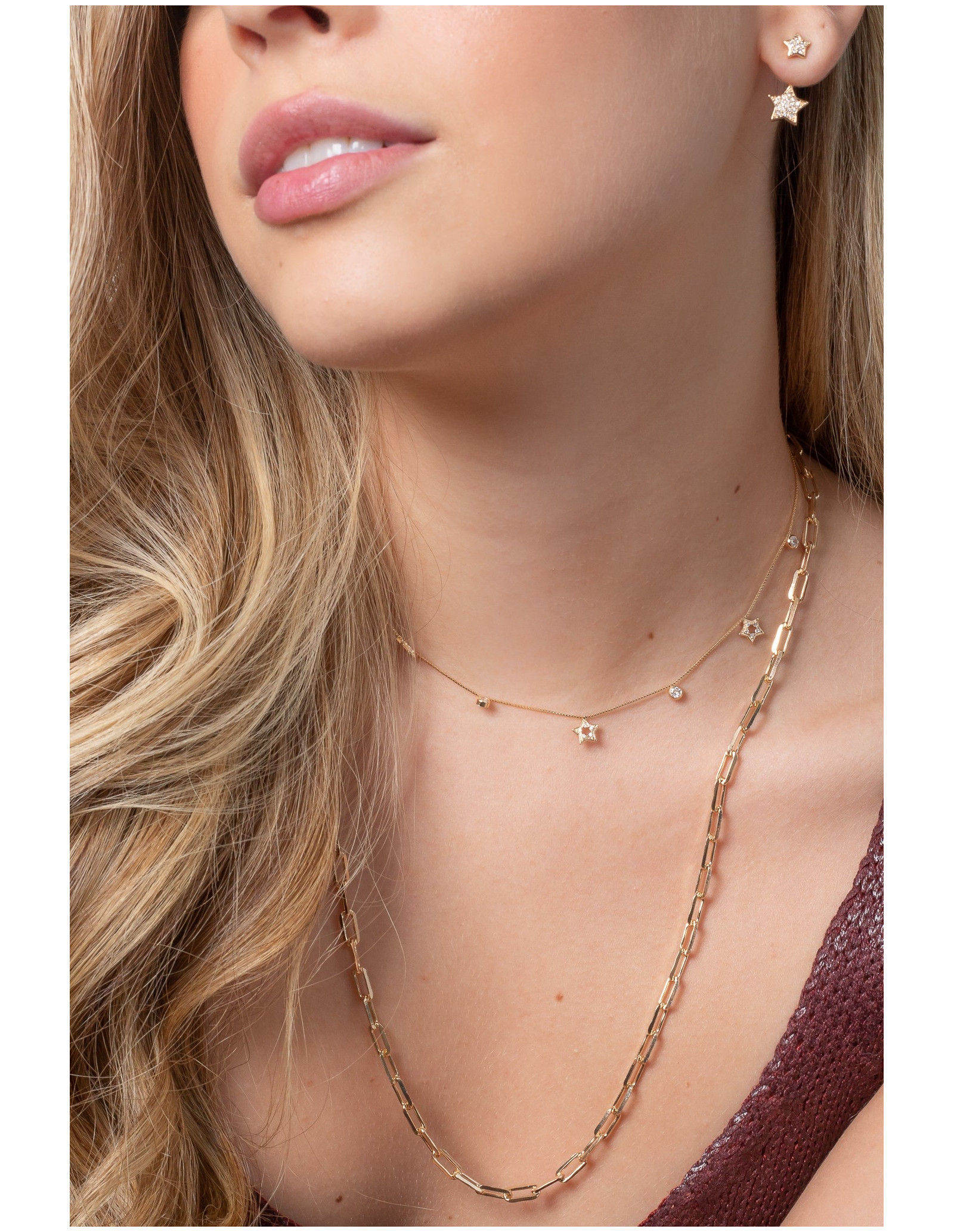 Collar Choker Estrellas y Puntos de Luz