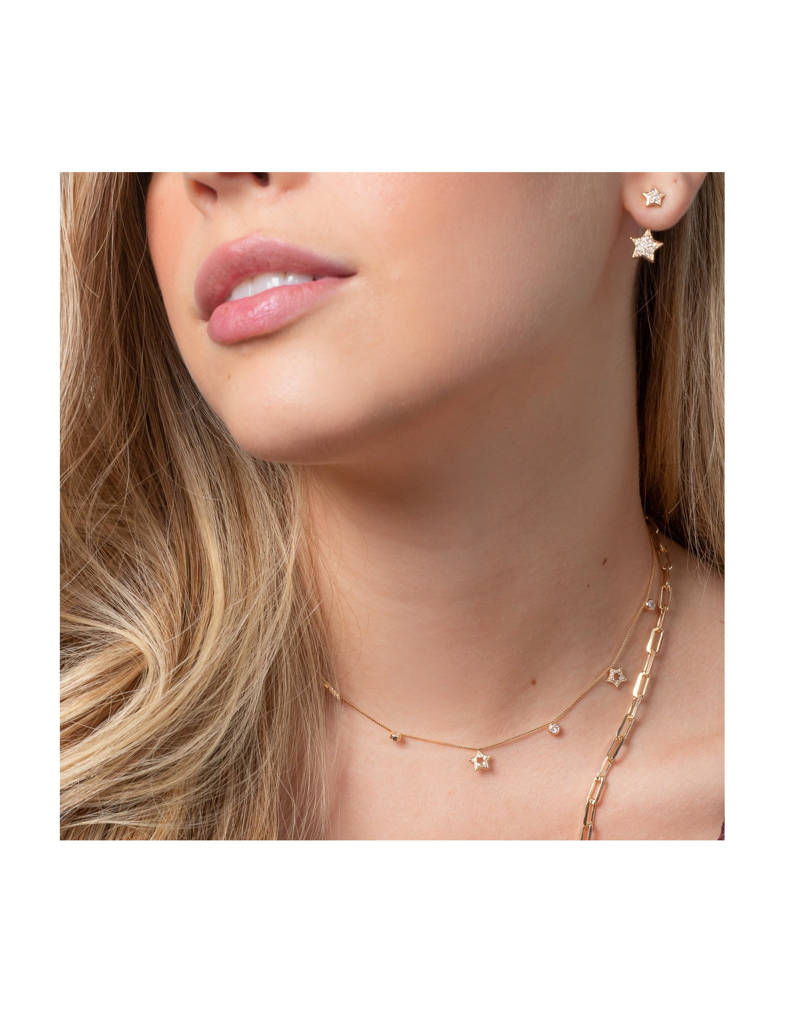 Collar Choker Estrellas y Puntos de Luz