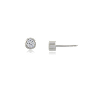 Light Spot Earrings | 18k gold plated earrings, white round cz. 2