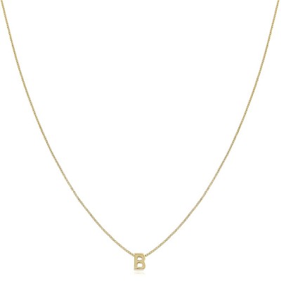Collar Initials, collar corto con letra y cadena veneciana chapada en oro de 18 quilates