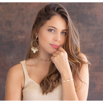 Shells Bracelet | Minimalist, 18k gold plated, adjustable length. 2