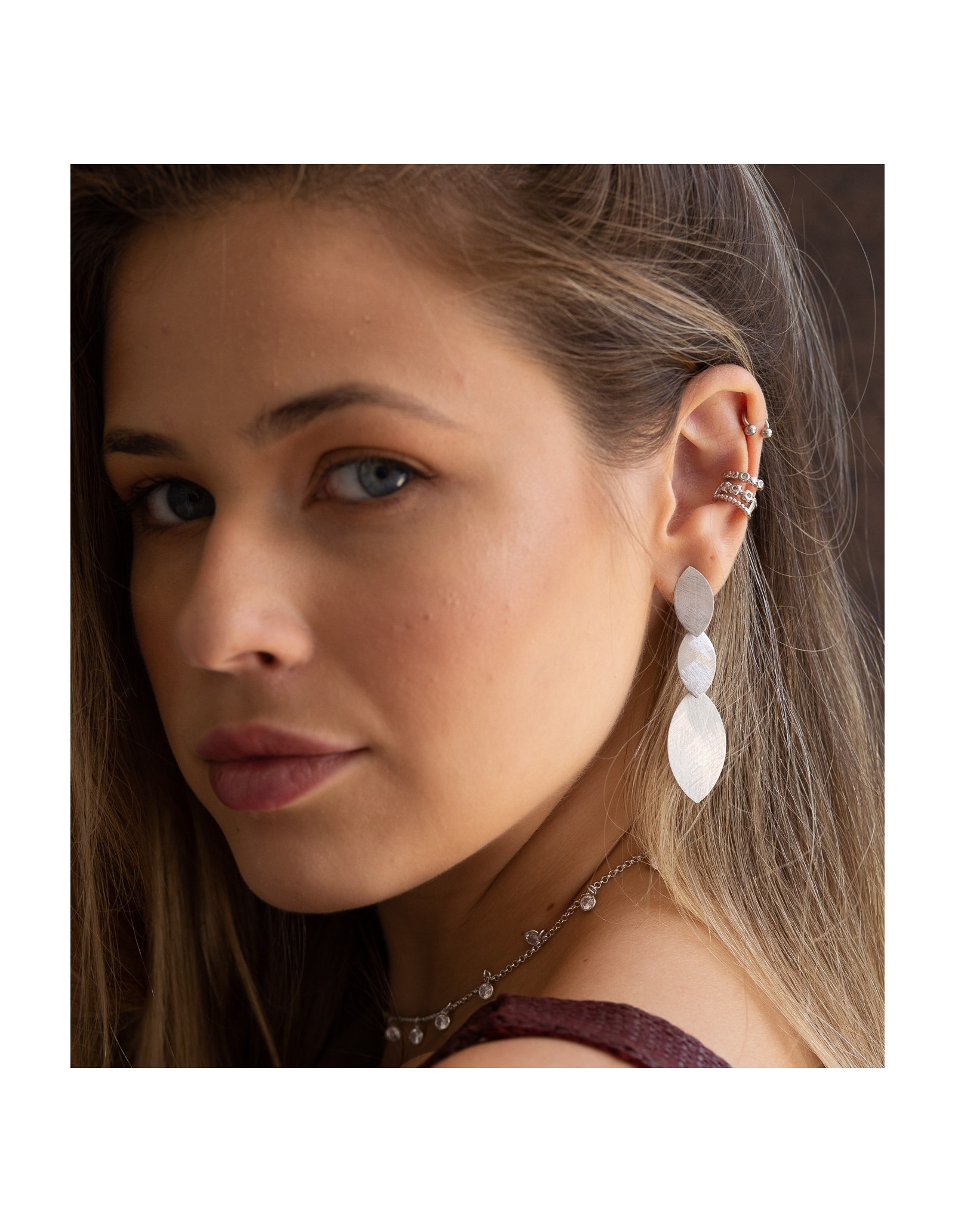 Three Flowers Ear Cuff | gold plated ear cuff, cartilage, non pierced.