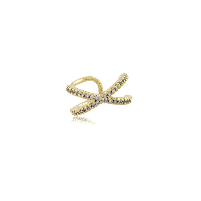 X Ear Cuff | 18k gold plated cz ear cuff, cartilage | Malu Maiese 2