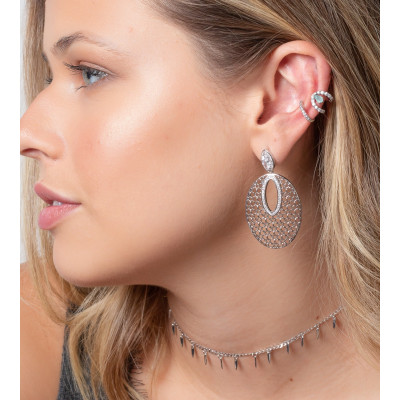 Ear Cuff Slim | Piercing para Cartílago con circonitas | Malu Maiese 2