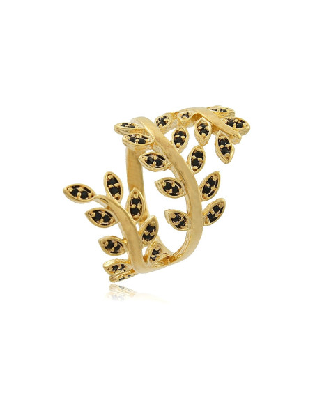 Leaf Branch Ring | 18 karat Gold Plated Ring decorated with Leaves. Leaf Branch Ring | 18 karat Gold Plated Ring decorated with Leaves.