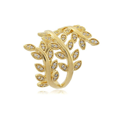 Leaf Branch Ring | 18 karat Gold Plated Ring decorated with Leaves. 2