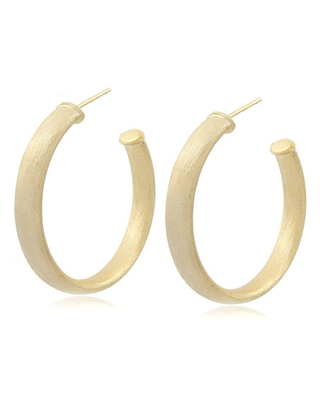 Pendientes de aro oro 18k, rodio, acabado mate, versátil, básico. Pendientes de aro oro 18k, rodio, acabado mate, versátil, básico.