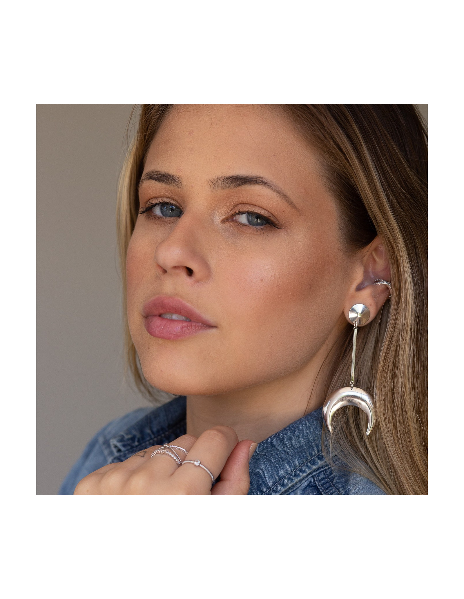 Pendientes Maxi Media Luna | Pendientes XL Ligeros | Malu Maiese