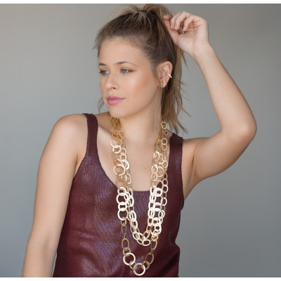 Leblon Long Necklace | Long necklace 18k gold oval links | Malu Maiese 2