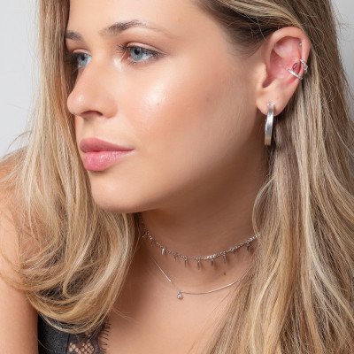 Light Spot Necklace | Short Necklace with Round Zirconia | Malu Maiese 2