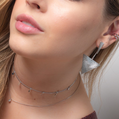 Choker 18k gold short necklace with stars, hypoallergenic, warranty. 2