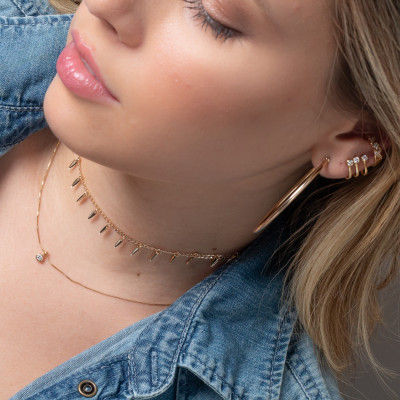 Collar Choker Pinchos | Gargantilla minimalista punk en oro 18k. 2