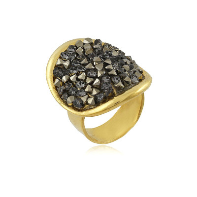 Black Swarovski Ring | Swarovski Black Crystals Ring | Malu Maiese