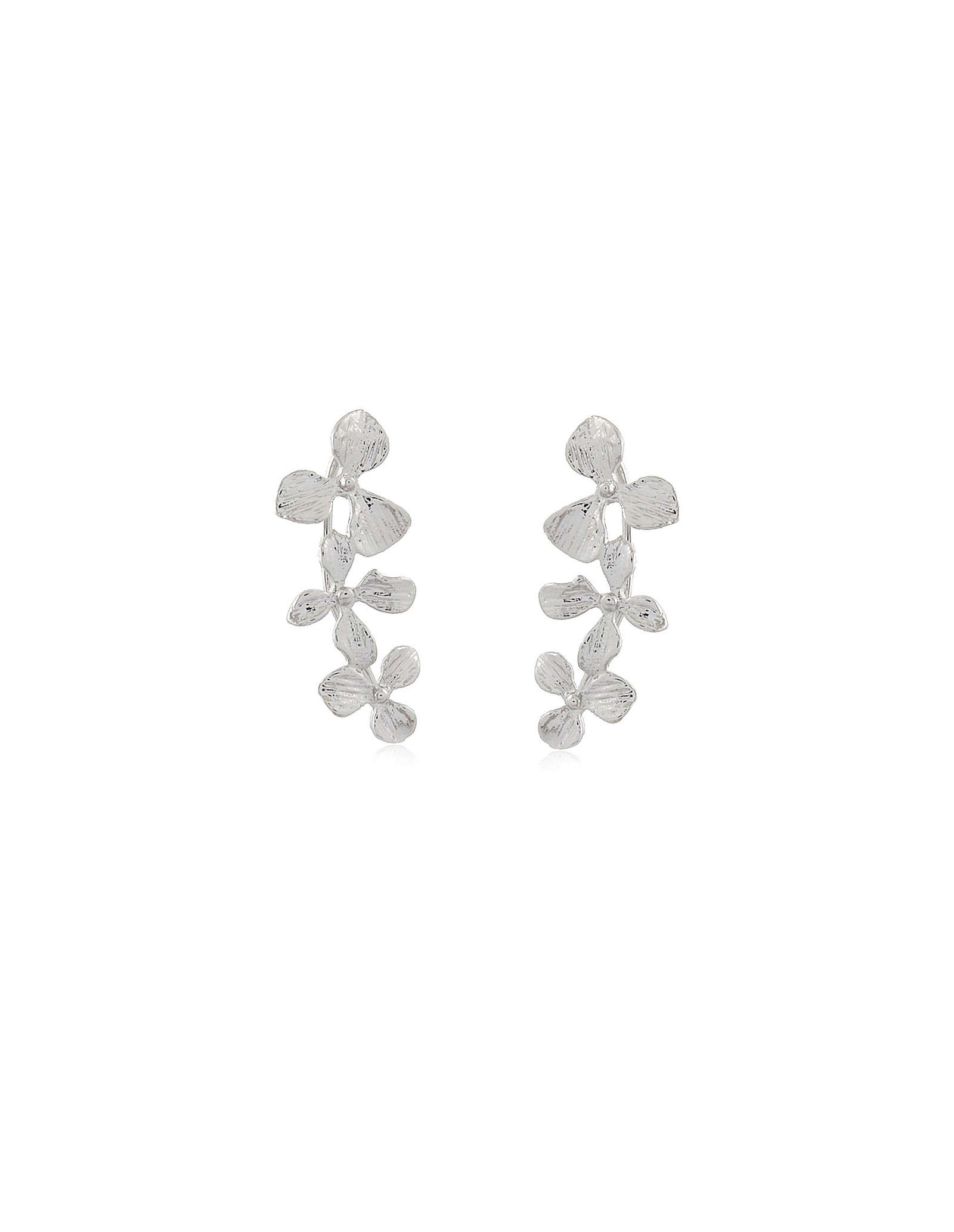 Brinco Ear Cuff Trio Flor | Brincos Banhados a Ouro 18k | Malu Maiese
