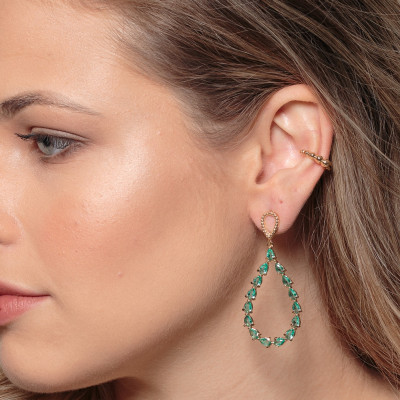 Pendientes Fiesta XL Adele | em forma de gota com zirconias. 2