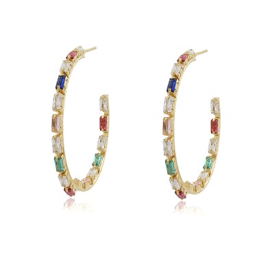 Multicoloured Hoop Earrings