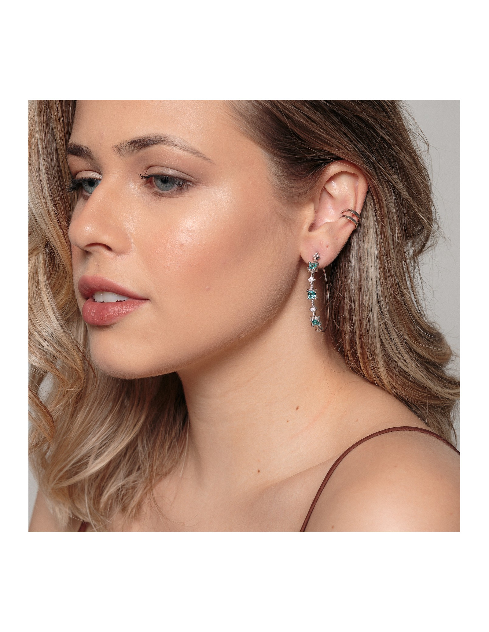 Baroque White Maxi Hoop Earrings | Party Earrings | Malu Maiese