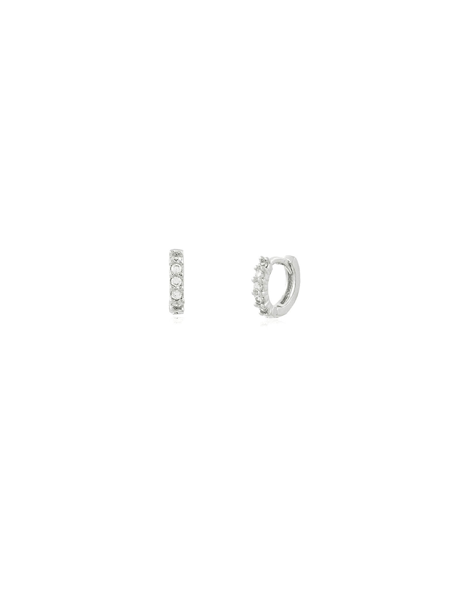 Zirconia Mini Hoop Earrings | white cz hoop or piercing | Malu Maiese