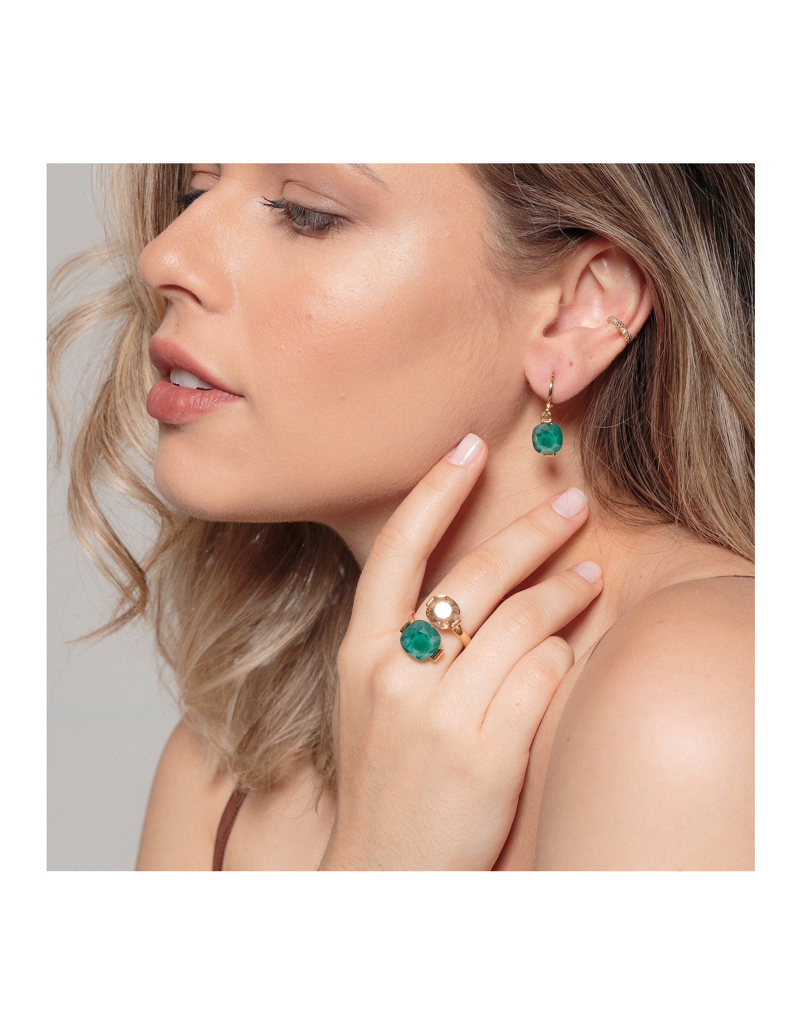 Fiore Ear Cuff | 18k gold plated cz ear cuff, cartilage, no piercing.