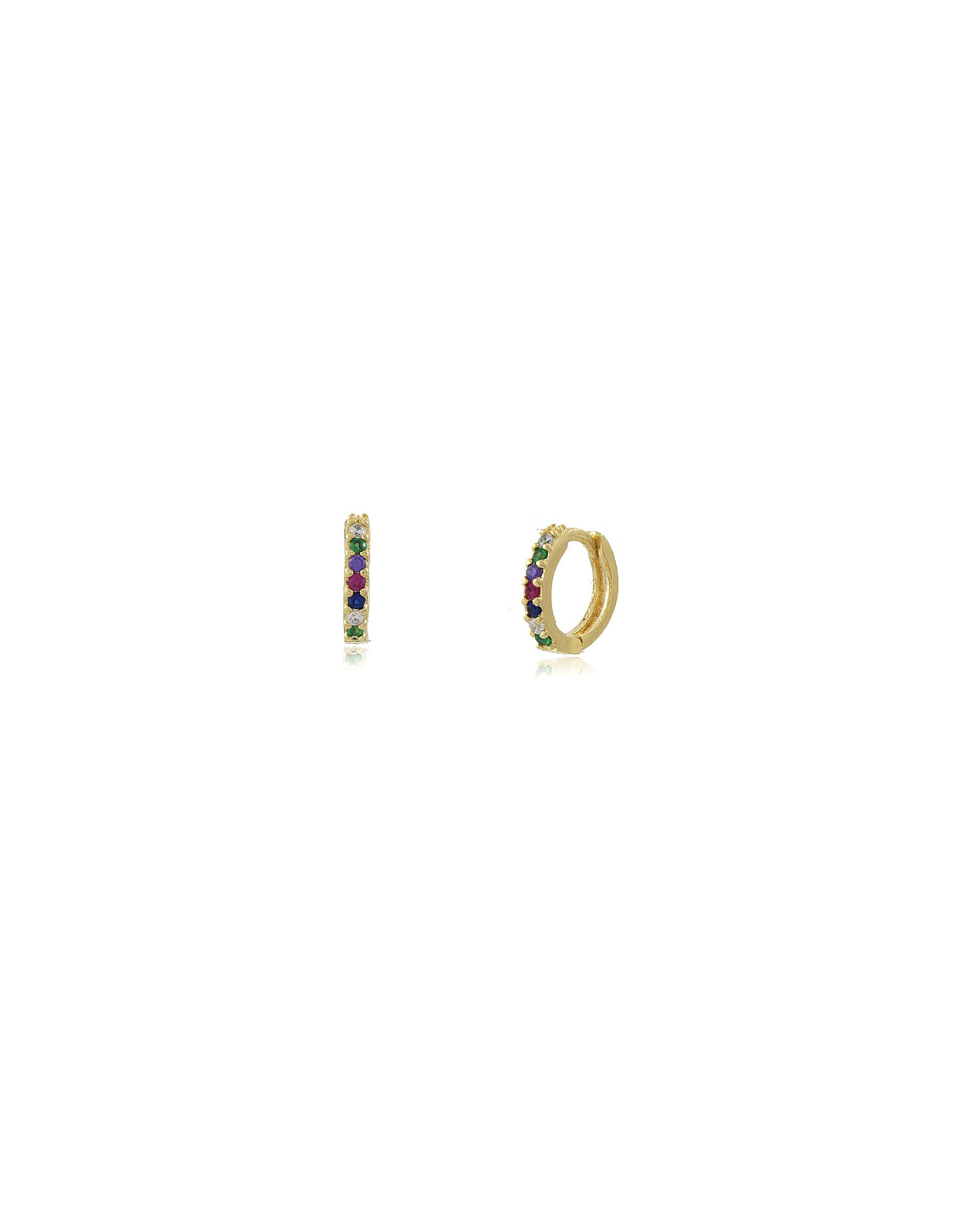 Aros Mini Colours | Pendientes de aro o puño de oreja, cz coloridas.