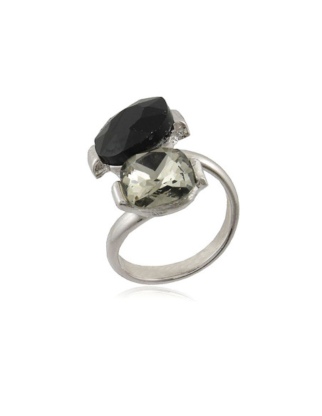 Anel Swarovski Duplo | Anillo Dois Cristais | Malu Maiese