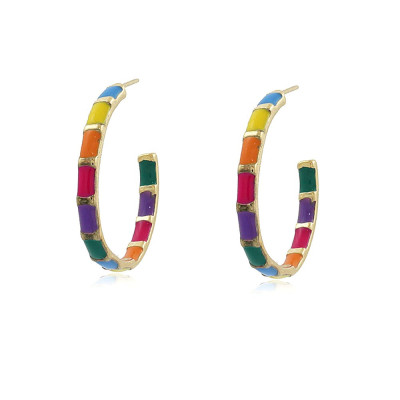 Aros Alegra | Pendientes de Aro Multi-Color, en 2 tamaños.