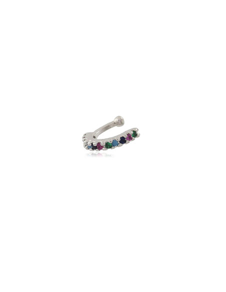 Multicolore Ear Cuff | rodio ear cuff multicoloured cz| Malu Maiese Multicolore Ear Cuff | rodio ear cuff multicoloured cz| Malu Maiese