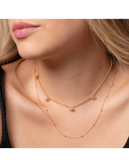 Short necklace 18k gold chain dainty dots | Malu Maiese Short necklace 18k gold chain dainty dots | Malu Maiese