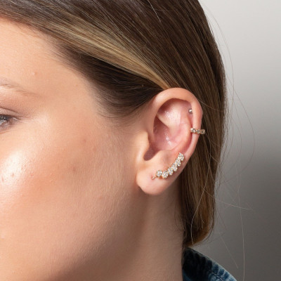 Oval Ear Climbers | Oval Ear Climbers with Cz | Malu Maiese 2
