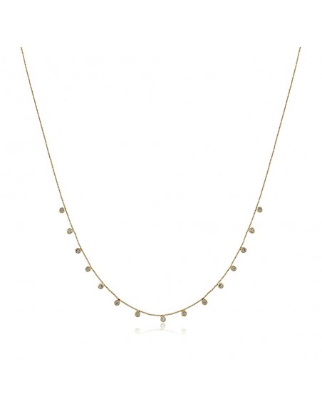 Choker Bianca necklace plated in white or yellow gold and zirconias
