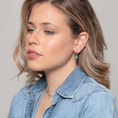 Chiara Hoop Earrings | Hoop Earrings Baguette Charm | Malu Maiese 2