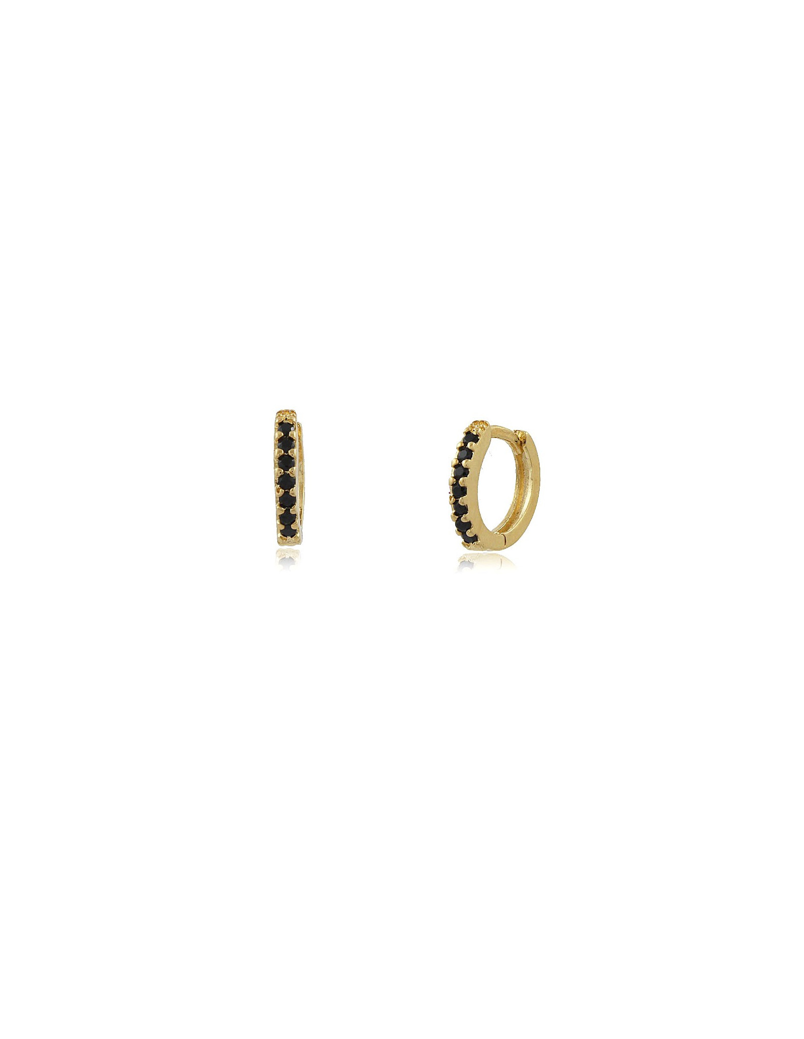 Argola Mini Noir | Brincos mini argola ou piercing com zirconia preta.