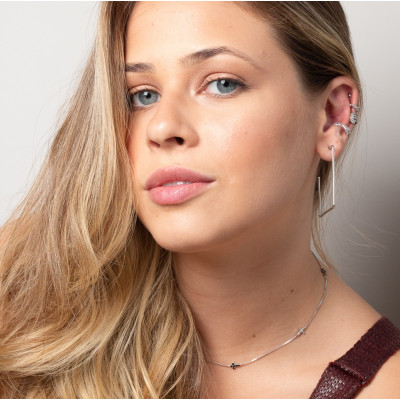 Ear Cuff Couronne | puño de oreja para cartílago bañado en oro 18k. 2