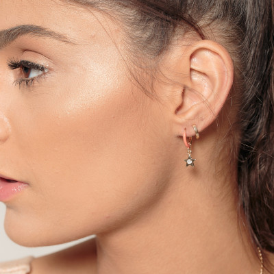 Colour Pop Star Hoop Earrings | 18k Gold Plated Star Hoop Earrings. 2