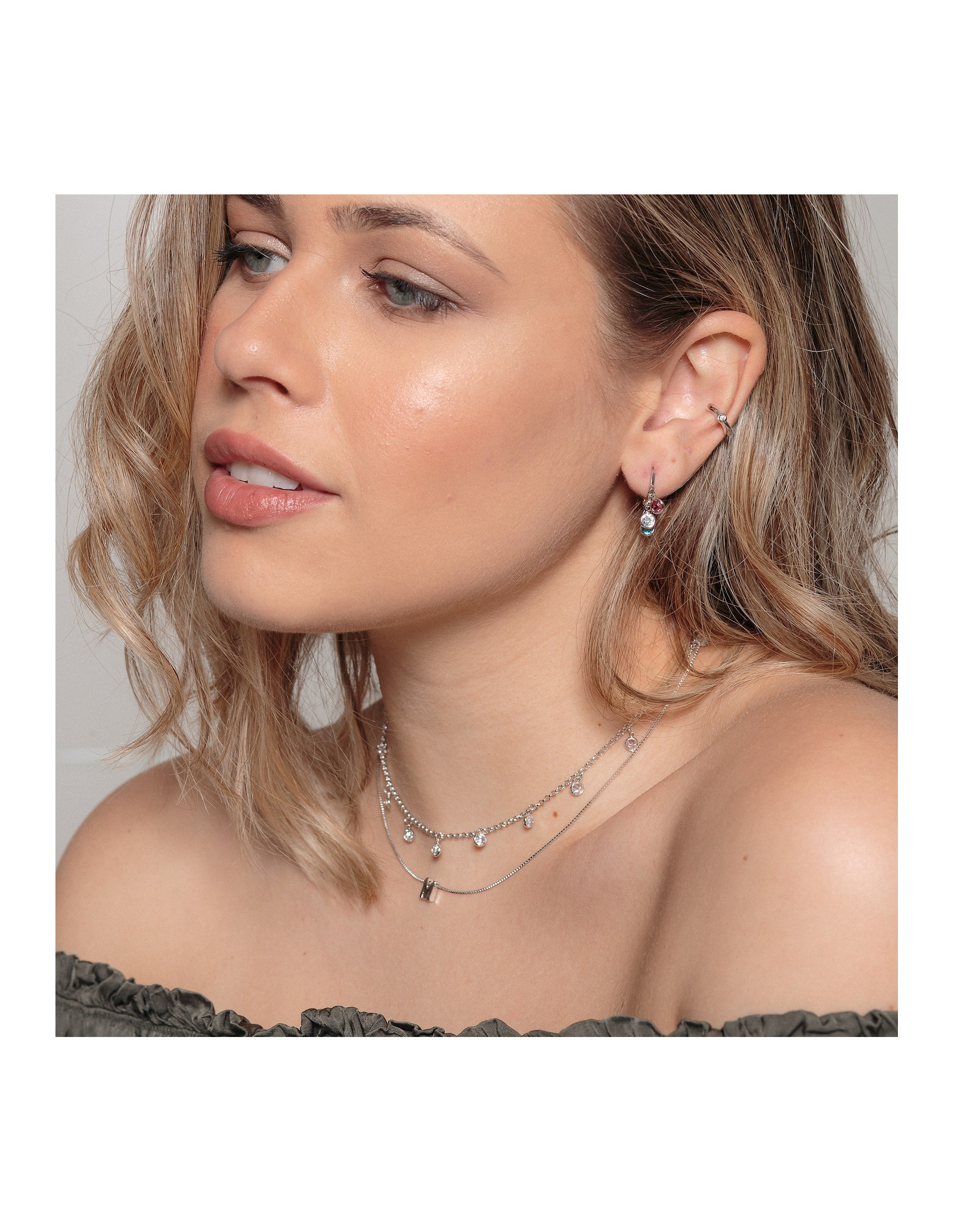 Three Colour Hoop Earrings | golden plated hoop earrings zirconias