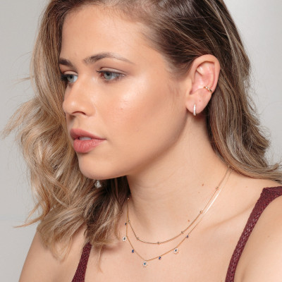 Collar Choker Piccola Fiore | gargantilla en oro 18k y circonitas. 2