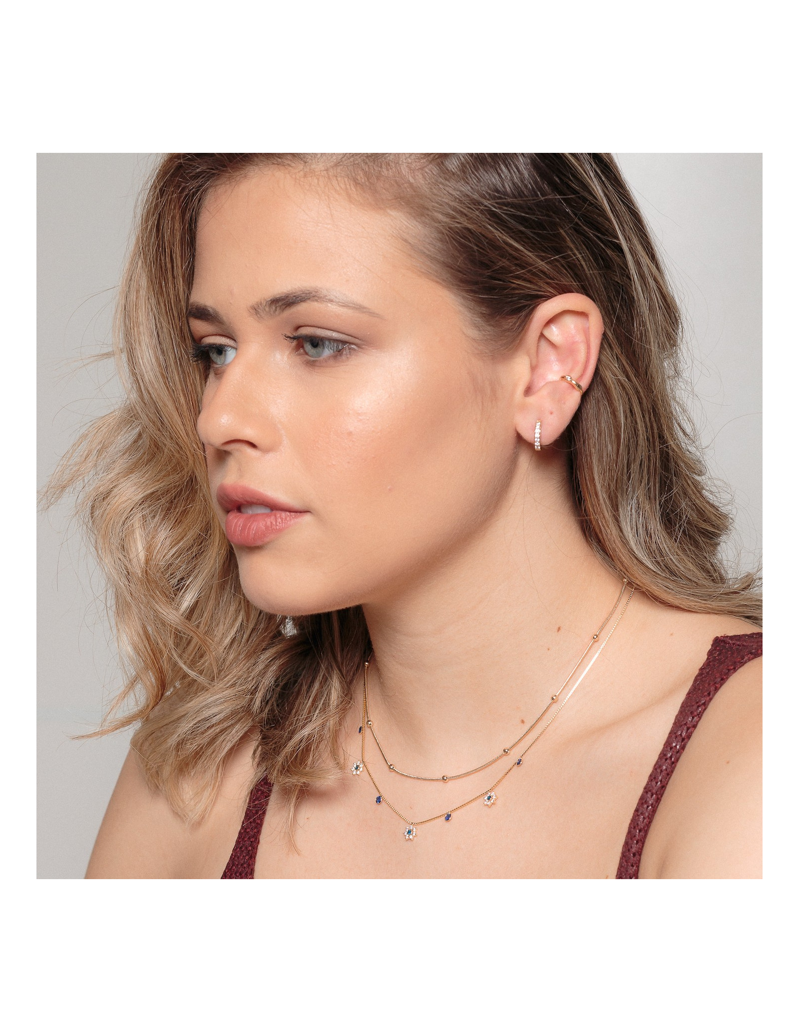 Collar Choker Piccola Fiore | gargantilla en oro 18k y circonitas.