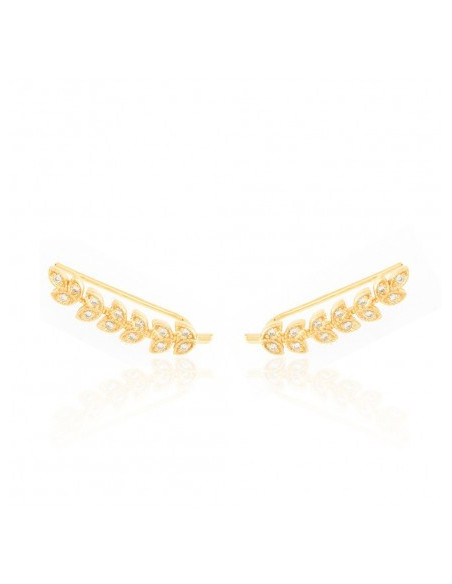 Brinco Ear Cuff Folhinhas Shine | Malu Maiese Brinco Ear Cuff Folhinhas Shine | Malu Maiese
