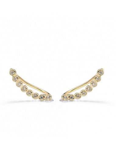 Shine Climbing Earrings in gold plated 925 silver with white zirconias