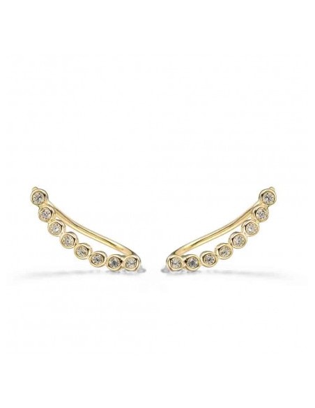 Shine Climbing Earrings in gold plated 925 silver with white zirconias