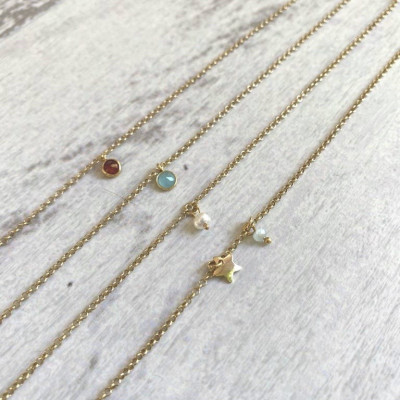 Tobillera Estrella y Mineral | cadena con mini estrella y mineral. 2