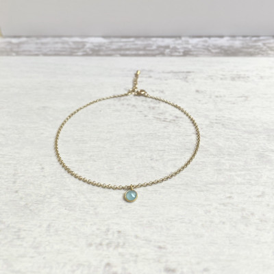 Tobillera Mini Stones | Tobillera en plata con mineral | Malu Maiese 2