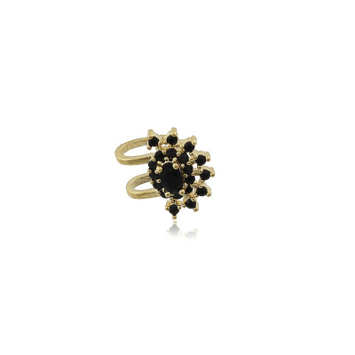 Chic Noir Ear Cuff | sophisticated ear cuffs, cz black | Malu Maiese