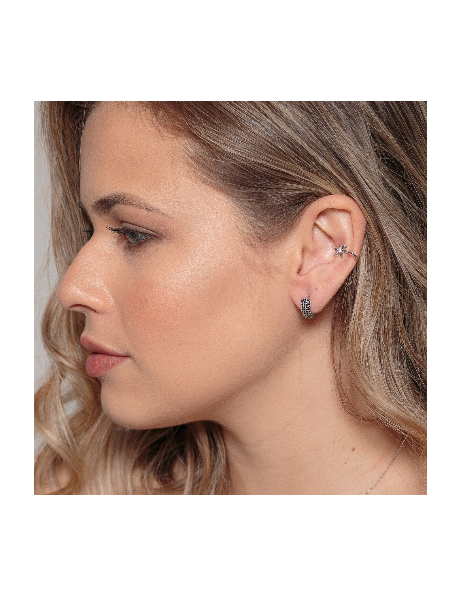 Lily Ear Cuff | Gold Plated cz Cartilage Earrings | Malu Maiese