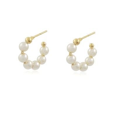Pearls Hoop Earrings