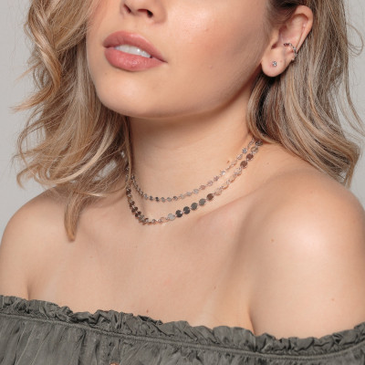 Collar Choker Boule | Gargantilla Minimalista Oro Blanco | Malu Maiese 2